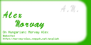 alex morvay business card